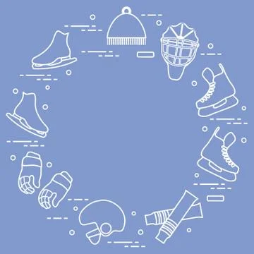 Figure skating and hockey elements. Stock Illustration