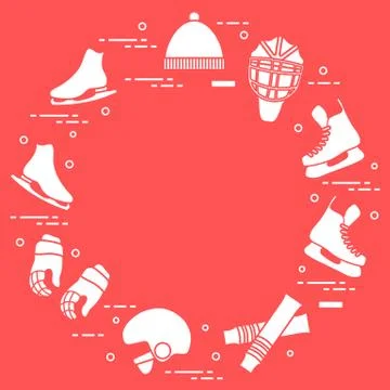 Figure skating and hockey elements. 스톡 일러스트