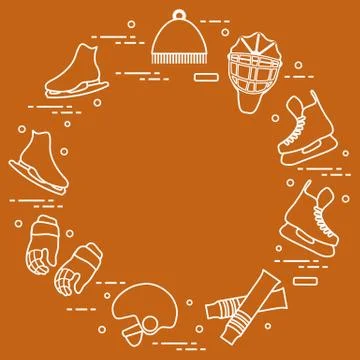 Figure skating and hockey elements. Stock Illustration