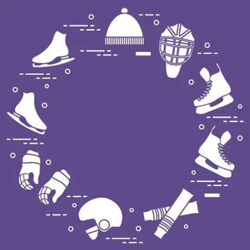Figure skating and hockey elements. 스톡 일러스트