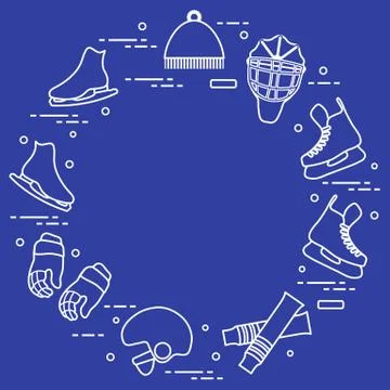 Figure skating and hockey elements. Stockillustratie