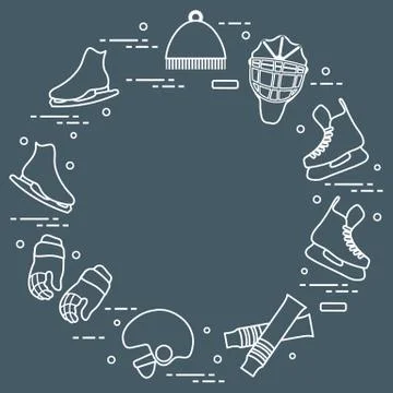 Figure skating and hockey elements. 스톡 일러스트