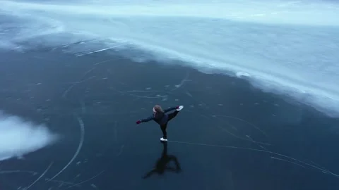 Figure skating, Arctic nature landscape in Unesco World Heritage Site, Stock Footage 262373700