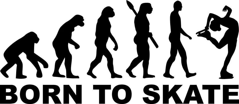 Figure Skating Evolution Born to 库存插图