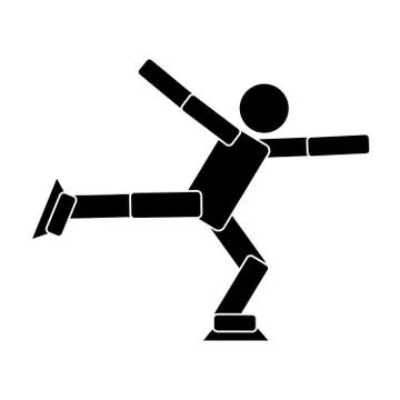 Figure skating. Flat icon Stock Illustration