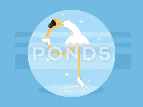 Figure skating flat style Stock Illustration