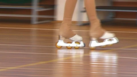 Figure skating inline skates 스톡 동영상 115320147