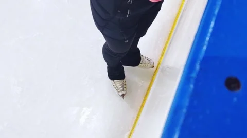 Figure skating lesson. Figure skaters training at the rink. Professional sports. Video stock 332411282