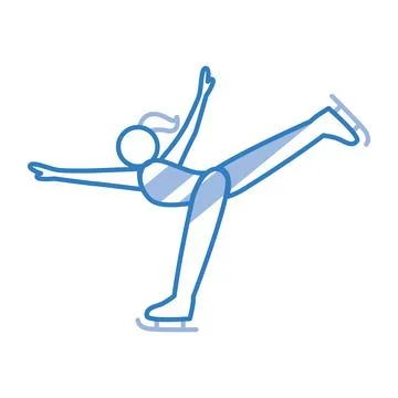 Figure skating pose icon. Vector Stock Illustration