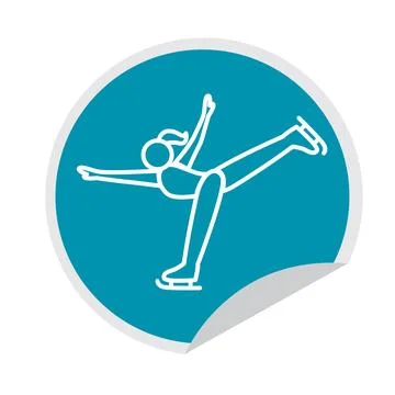 Figure skating pose icon. Vector Stock Illustration
