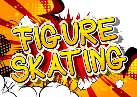 Figure Skating - Vector illustrated comic book style phrase. Stock Illustration