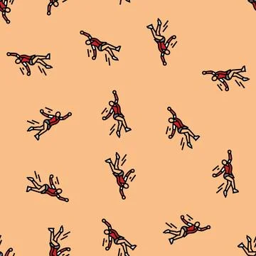 Figure skating winter sport vector seamless pattern Stock Illustration