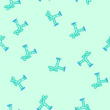 Figure skating winter sport vector seamless pattern Stock Illustration