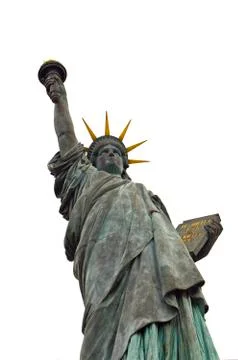Figure statue of freedom on white background Foto stock