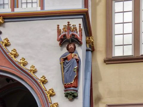 Figure on Steipe building Stock Photos