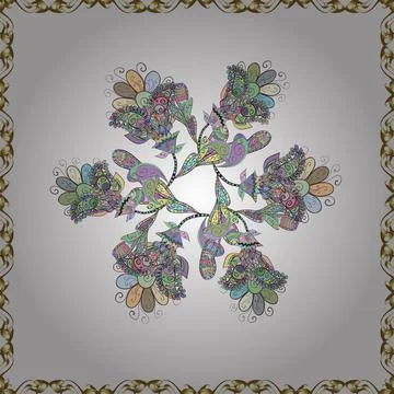 Figure for textiles. Background for poster or cover. Decorative floral elements Illustrazione stock