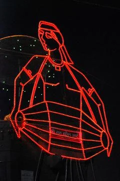 Figure with tiny bulbs, Varanasi, Uttar Pradesh, India Stock Photos