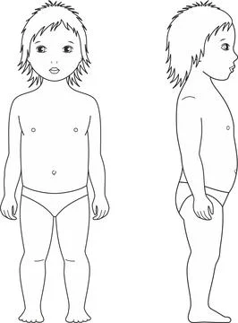 Figure of a toddler. Front and back. Stock Illustration