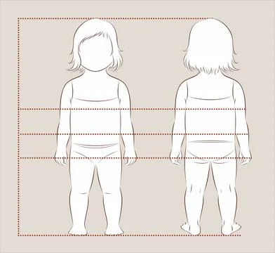 Figure of a toddler. Front and back. Stock Illustration