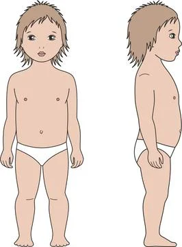 Figure of a toddler. Front and back. Stock Illustration