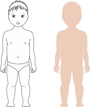 Figure of a toddler. Front view. Illustrazione stock