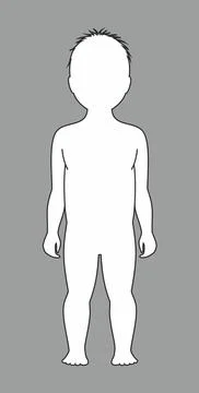 Figure of a toddler. Front view. Stock Illustration