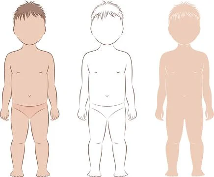Figure of a toddler. Front view. Stock Illustration
