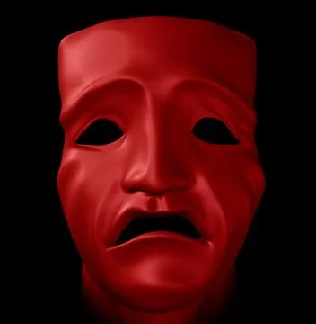 Figure with tragedy mask Stock Illustration