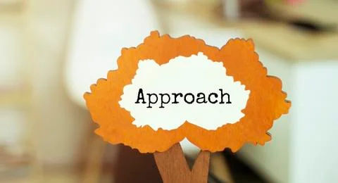 Figure of a tree with text Approach inside the foliage. Business concept Stock Photos