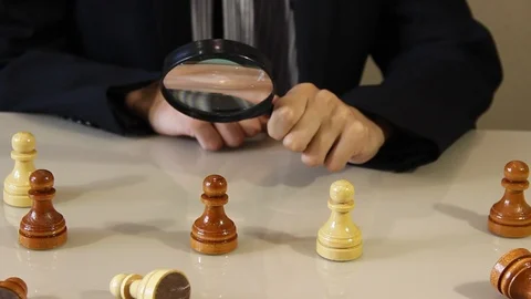 The figure is viewed through a magnifying glass. Choosing the best candidate. Stock Footage 113913132