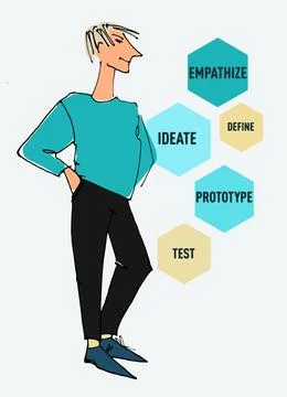 Figure of a young man waving. Flat style, isolated vector element Stock Illustration