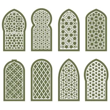 Figured arabian window ornament - grating arabesque pattern Stock Illustration
