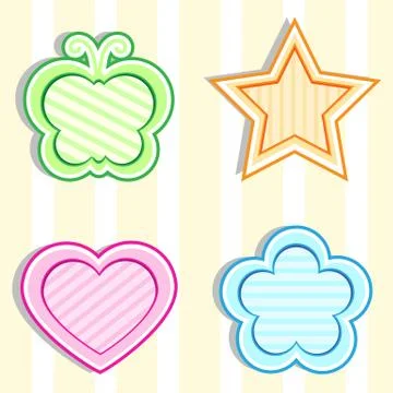 Figured frames on a yellow background Stock Illustration