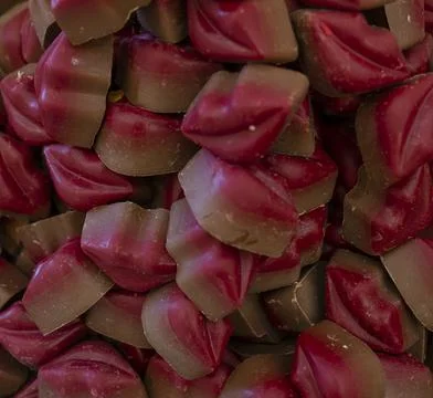 Figured lips chocolate 스톡 사진