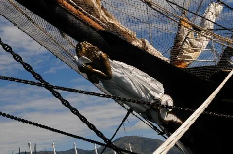 Figurehead of an ancient sailing ship Stock Photos