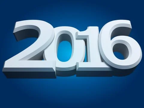Figures 2016 on an blue background Stock Illustration