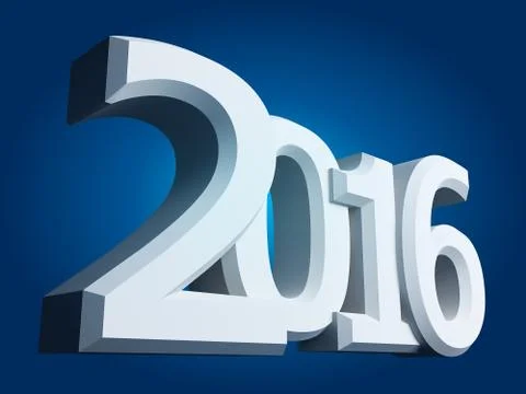 Figures 2016 on an blue background Stock Illustration