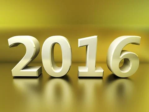 Figures 2016 on an yellow background Stock Illustration