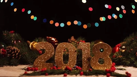 Figures 2018 on a New Year's background Stock Footage 83416189