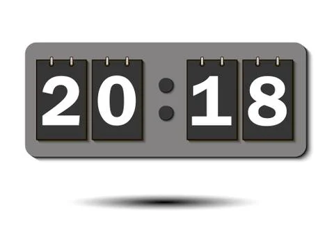 Figures 2018 on the numeric scoreboard 库存插图