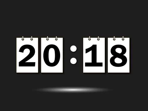 Figures 2018 on the numeric scoreboard Stock Illustration