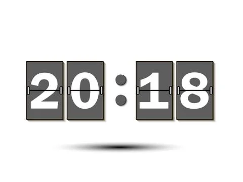 Figures 2018 on the numeric scoreboard Stock Illustration