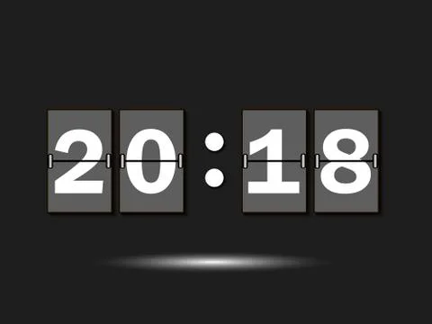 Figures 2018 on the numeric scoreboard Stock Illustration