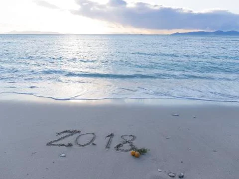 Figures 2018 at sunset Stock Photos