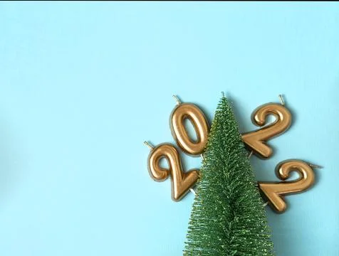 Figures 2022 on a blue background , the concept of Christmas and medicine Stock Photos
