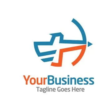 Figures with arrow logo consulting Stock Illustration