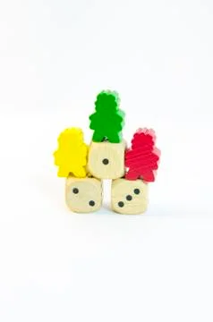 Figures on cubes Stock Photos