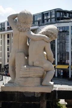 Figures At The Dresdner Zwinger, A Palatial Complex In Dresden, Germany Stock Photos