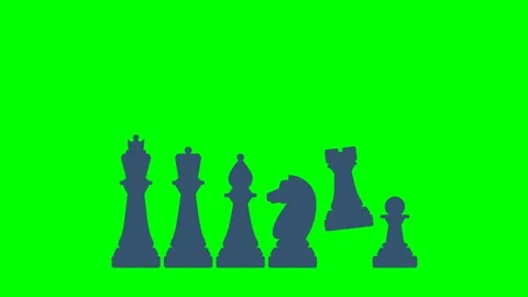 Figures fall from top to bottom, one at time. King, queen, bishop, pawn, knight Stock Footage 325083389