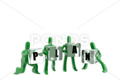 Figures forming a plan symbol Stock Illustration
